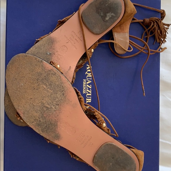Aquazurra Tan Lace-up Sandal! Size: 38 - Picture 4 of 6
